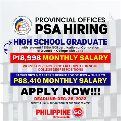 government ph psa hiring|PSA Career .